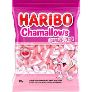 HARIBO MARSHMALLOW 14X220G CABLES PINK 